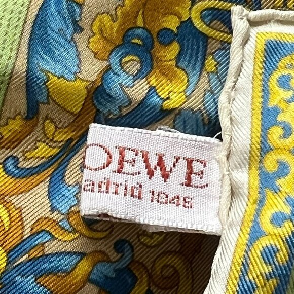 LOEWE Multicolor 100% Silk pocket Square / Scarf #1367 - Picture 3 of 5